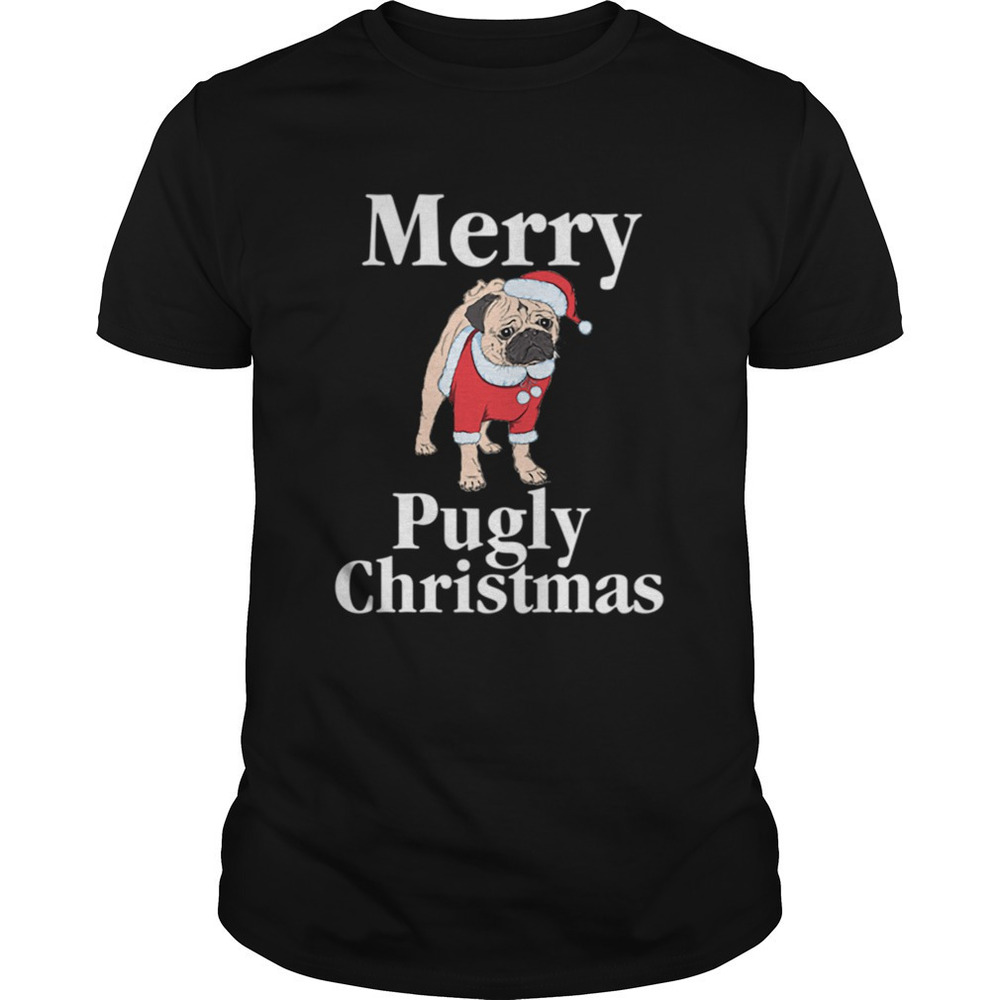 Merry Pugly Christmas Pug Xmas Dog Lover Shirt